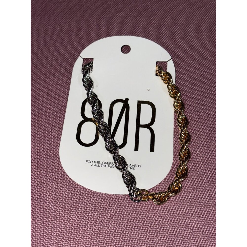 8 Other Reasons Two-tone Chain Necklace in Mixed Metal One Size New Womens Jewel - Picture 5 of 8